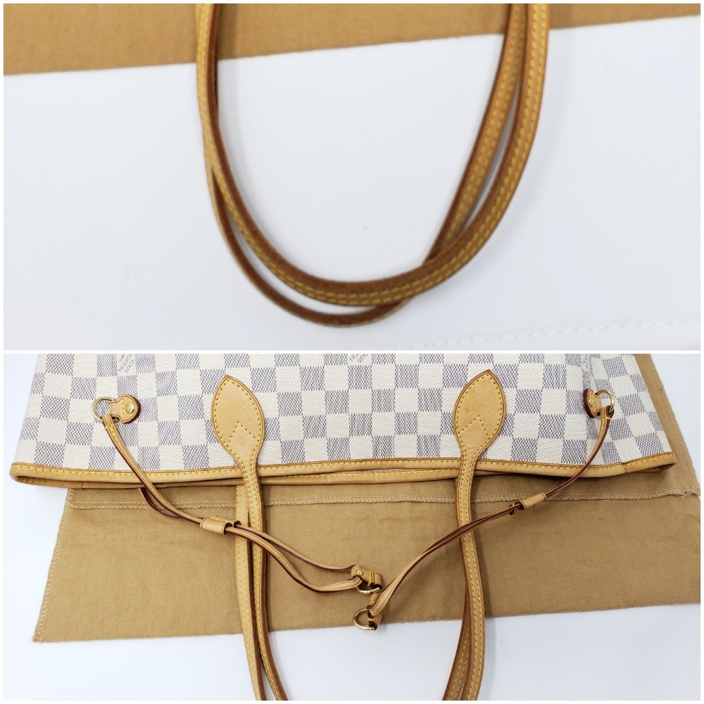 100% Auth Louis Vuitton Neverfull MM Damier Azur - Picture 6 of 8